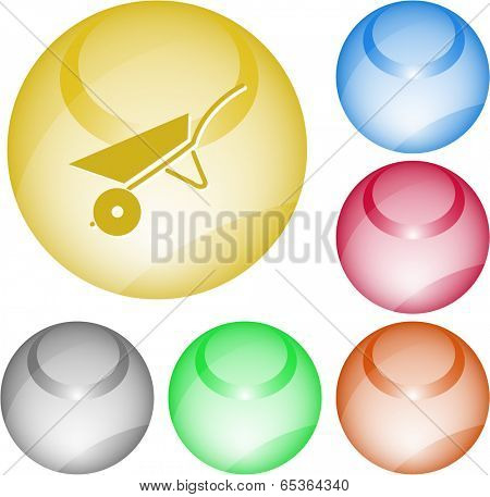 Wheelbarrow. Vector interface element.