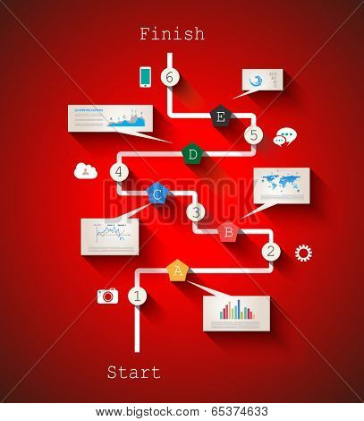 Original Style Infographic Template to display your data. 3D Effect and blend-made shadows, ready to cut and paste on evry surface