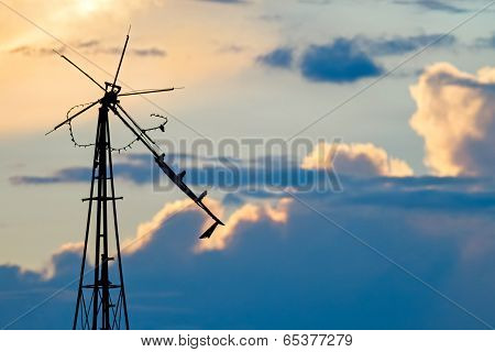 Dilapidated Windmill Sky