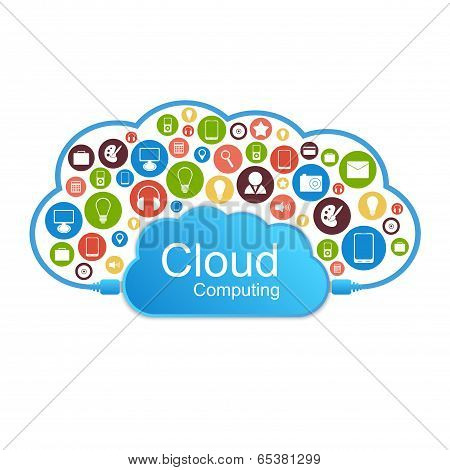 Vector Cloud Computing Concept. Modern Design Template.