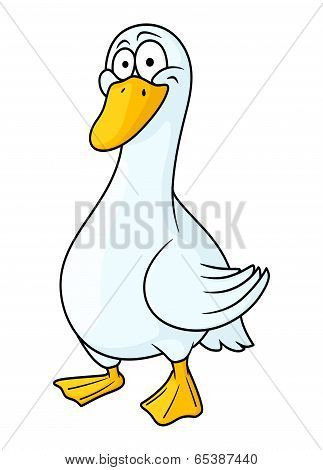White cartoon goose