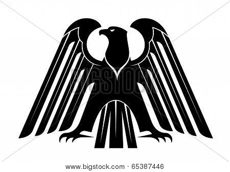 Proud black eagle silhouette
