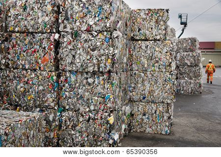 Cubes of recyled cans