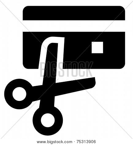 Scissors cut credit card icon