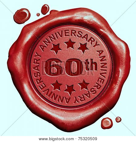 60th anniversary sixty year jubilee red wax seal stamp 