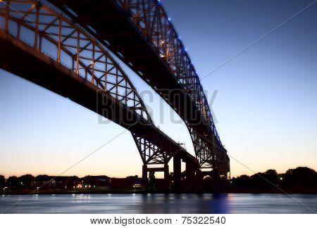 Night Photo Blue Water Bridge