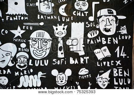 Street art Montreal cartoon