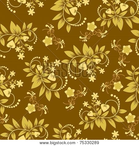 Seamless Floral Pattern Wallpaper  - Illustration