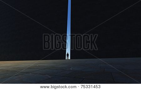A Lonely Person Walking Through