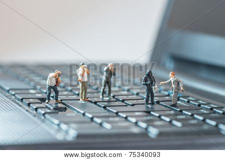 Crime Scene. Man Robbing A Businessman. Photojournalism Concept