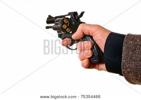 Man Shooting A Handgun