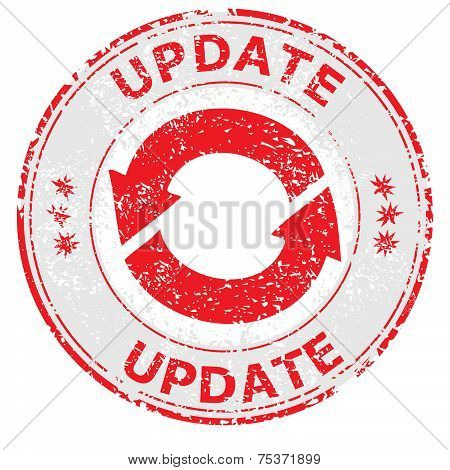 Update Grunge Rubber Stamp On White