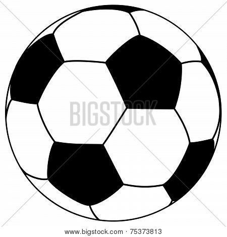 Black-white Football - Simple Vector Illustration