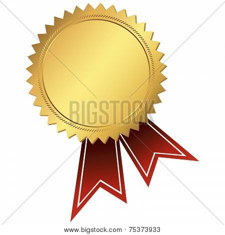 Gold Button With Ribbon