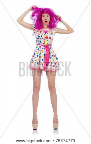 Emotional woman isolated on the white