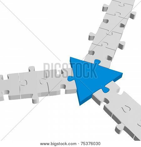 3D Puzzle Connection / Teamwork Symbolism