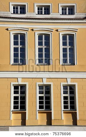 facade of baroque palace in Rogalin