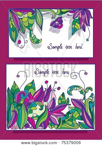 cards with flowers pattern