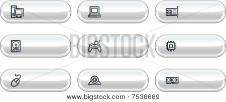 Computer web icone, bianco tasti con copyspace