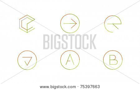 Logo set thin line clean style - business icons, branding emblems