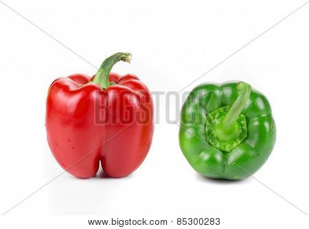 Green and red peppers