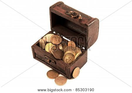 Small chest of coins