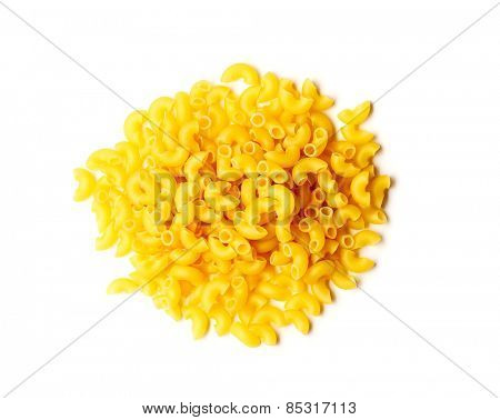 Chifferi rigati pasta isolated on white background