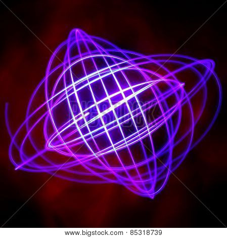 Blue and Red Warp Square Oval Pattern