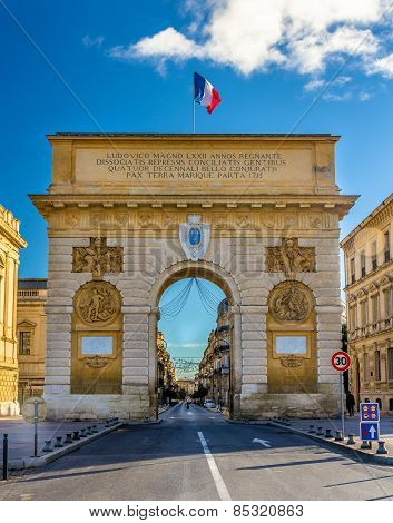 Porte Du Peyrou, A Triumphal Arch In Montpellier - France