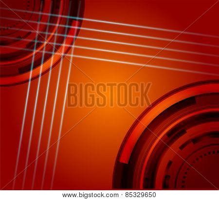 Orange line grid technical abstract background