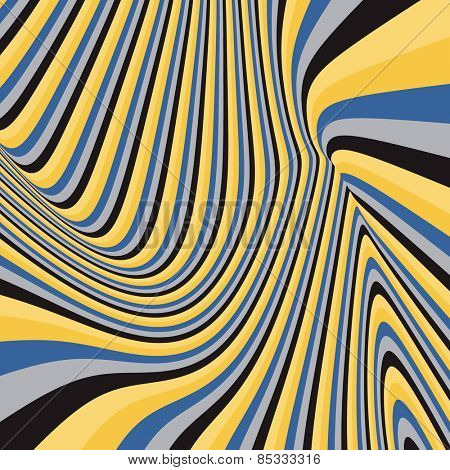 Pattern with optical illusion. Abstract background. Optical art. 3d vector illustration.