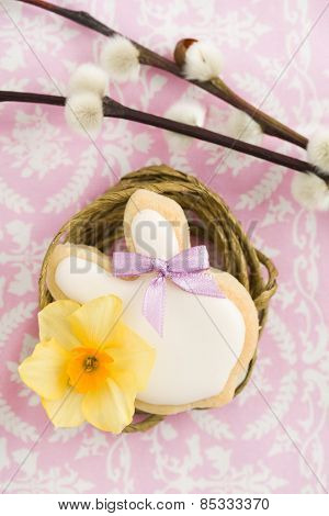 Easter bunny sugar cookie