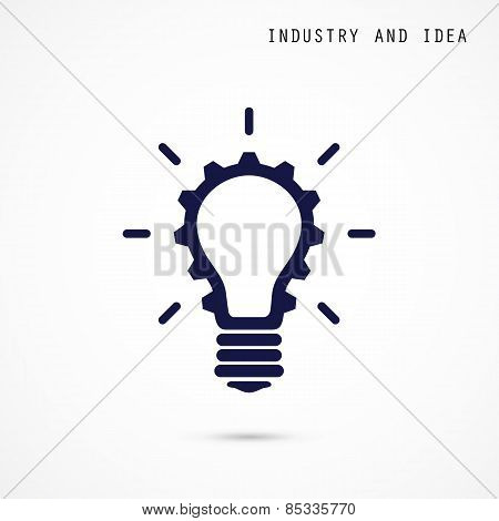 Creative Light Bulb And Gear Abstract Vector Design Banner Template. Corporate Business Industrial C