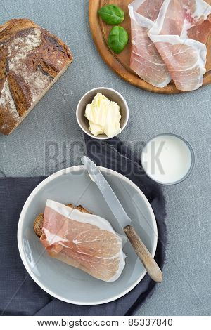 Parma Ham On Rustic Bread