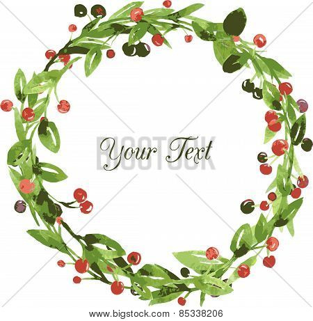 vector watercolor floral frame