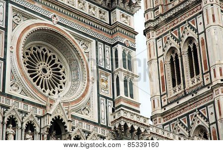 Architectural Details On Santa Maria Del Fiore Cathedral, Firenze, Italy