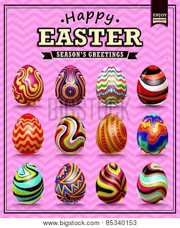 Vintage Easter egg design set