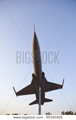 Retired Cf-5 In The Middle Of A Roundabout