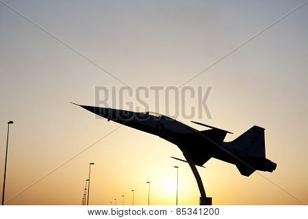 Retired Cf-5 In The Middle Of A Roundabout