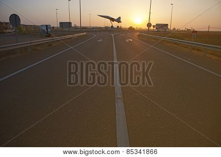 Retired Cf-5 In The Middle Of A Roundabout