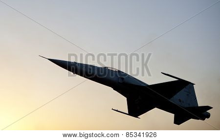 Retired Cf-5 In The Middle Of A Roundabout
