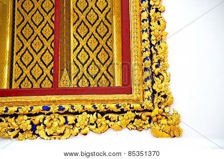 Window   In  Gold     Thailand Incision Of The Temple