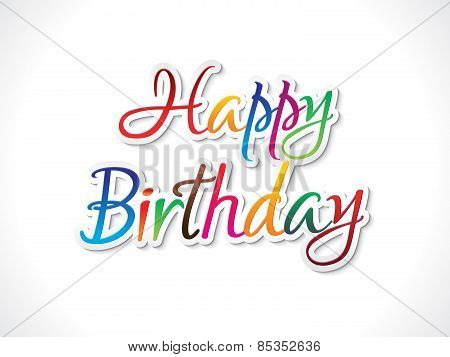 Abstract Artistic Colorful Birthday Sticker