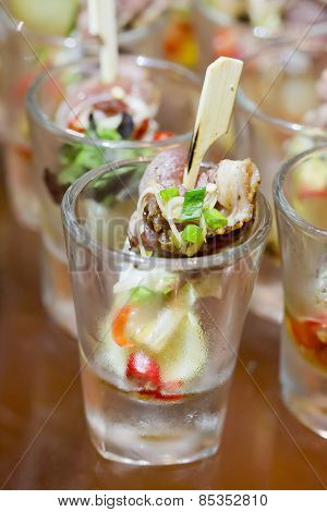 Many Servings Of Sweet Tasty Dessert On Buffet
