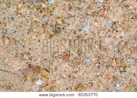 Gravel, Small Rocks And Sand Closeup Background