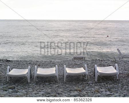 Deck Chairs On The Beach