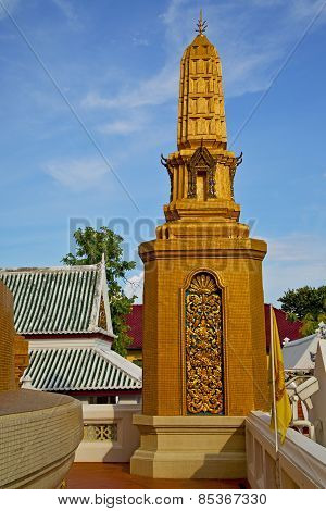 Thailand Asia   In  Bangkok Sunny  Temple Abstract Cross Colors  Flag Plant