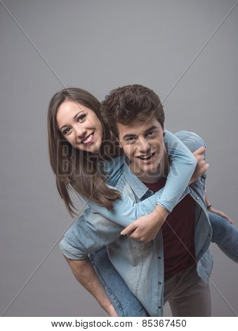Smiling Couple Having Fun