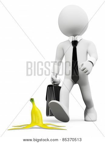 3D White People. Occupational Risks Prevention Concept