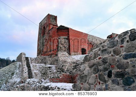 Upper Castle Keep On Gediminas Hill Is A Part Of Vilnius Castle Complex
